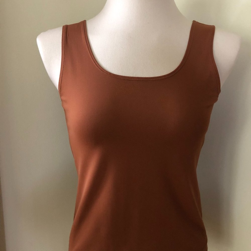 CHICO’S Cinnamon Brown Easy Care Travel Stretchable Tank, NWOT